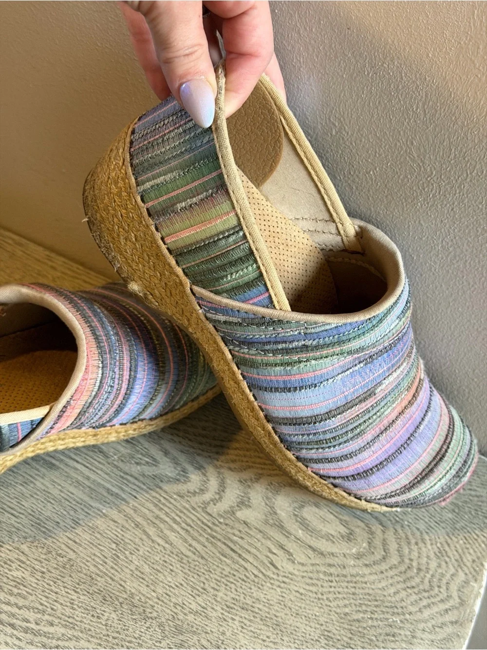 Dansko Multicolor Pastel Striped Espadrilles